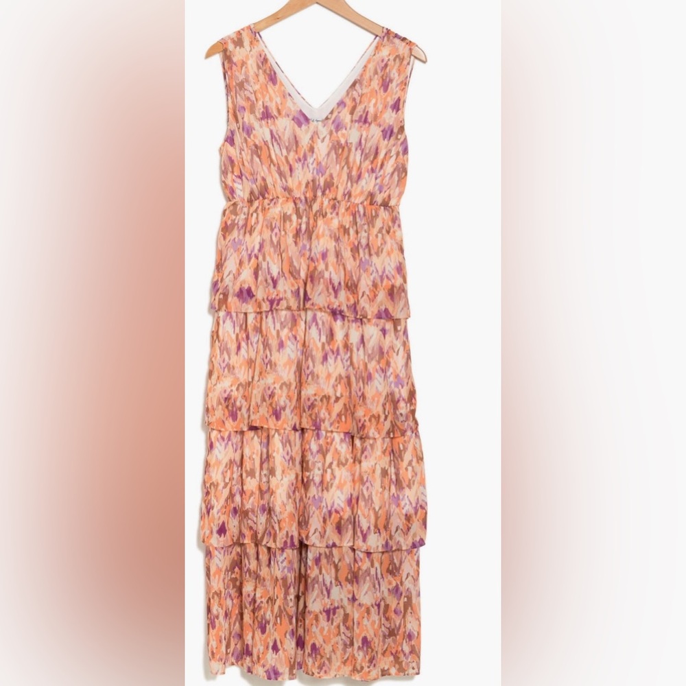 Sleeveless Multicolor Tiered Maxi Dress